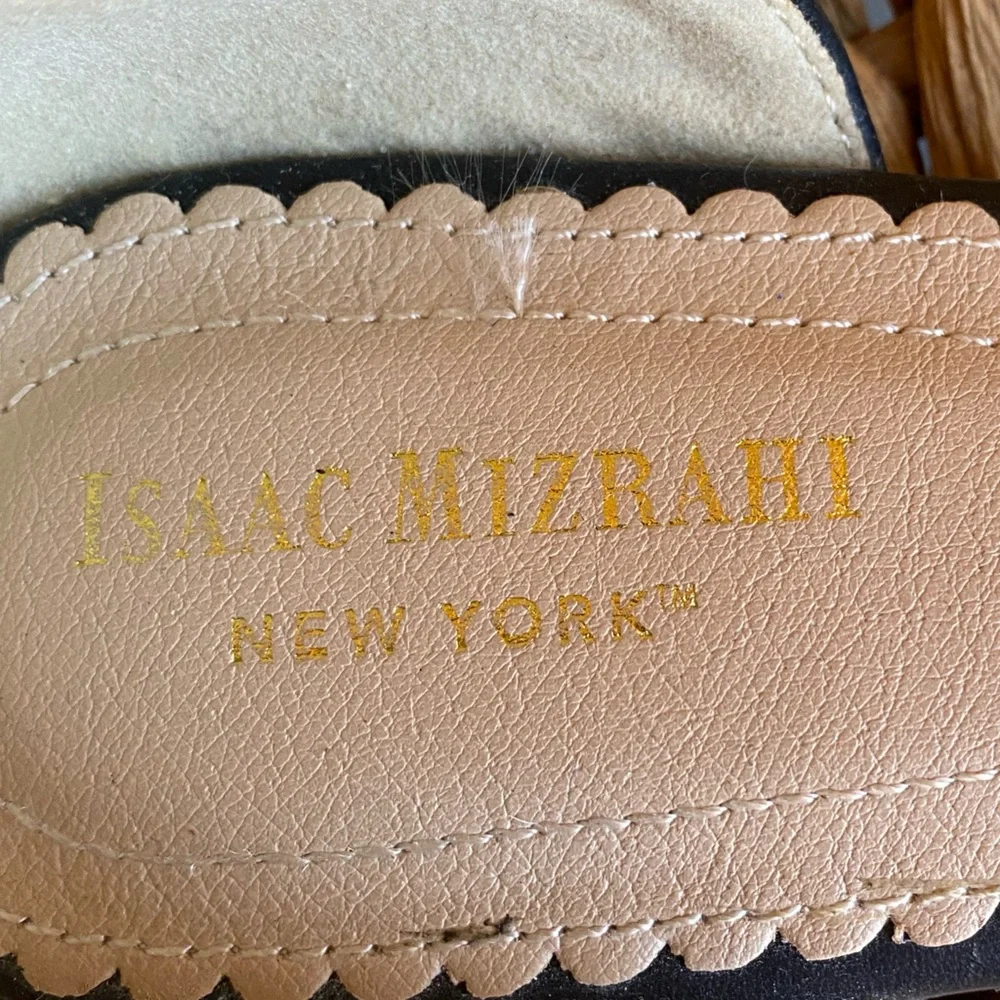 Isaac Mizrahi Geometric-Print Slip On Loafers Flats Black-Cream